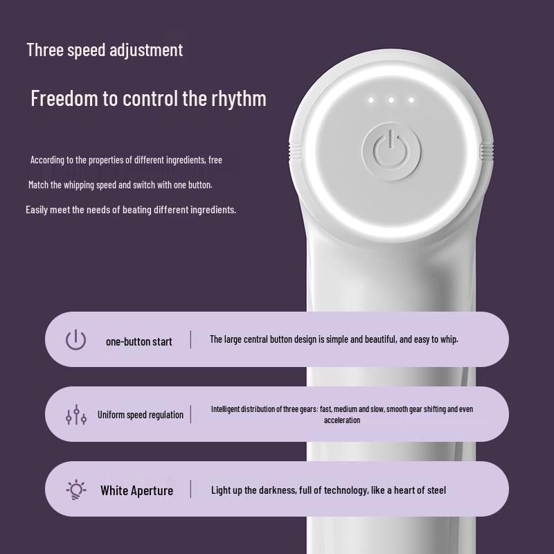 Bater Electric Portabil Fără Fir & Mixer de Cremă