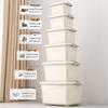 Extra Large Cream Storage Box for Books, Clothes, Quilts - Household Organization