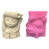 3D Little Girl Gypsum Silicone Molds for Making Succulent Plant Flower Pot