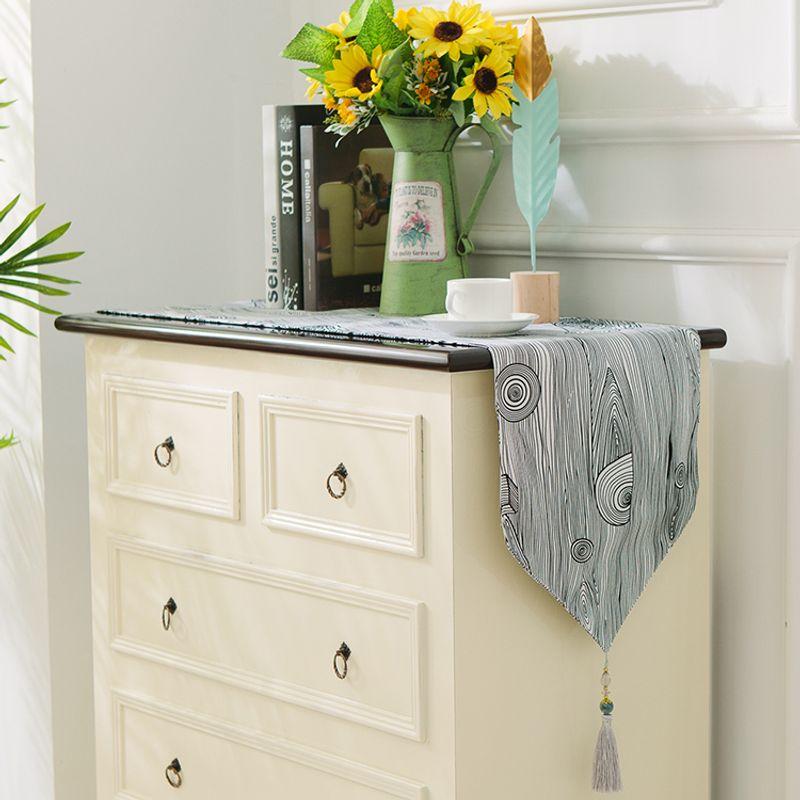 

Дзен Водонепроницаемая Ткань для Чайного Столика Длинный Бегунок на Кровать Флаг на Стол Black and white wood grain Table flag 20*90cm