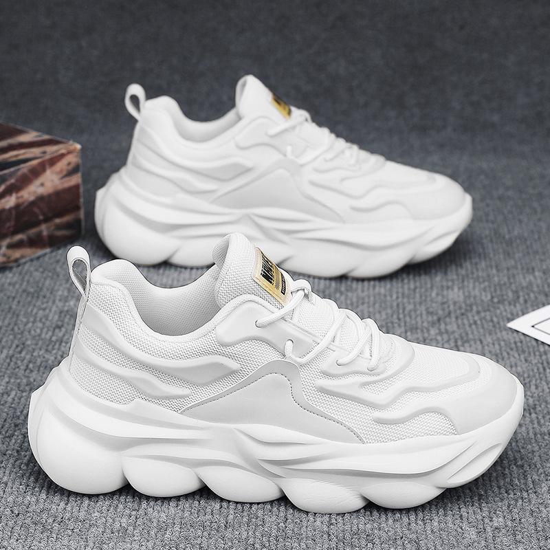 

Мужская обувь весна и осень дышащая повседневная спортивная обувь мужская легкая толстая подошва увеличивающая рост трендовая универсальная беговая обувь для пап 44 белый