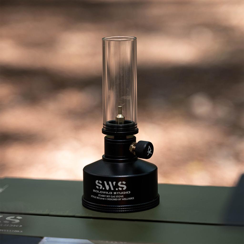 Gas Lamp with Screw On Gas Tank Candle Light Energy-saving Gas Atmosphere Lamp Aluminum Alloy for Outdoor Fishing Camping Hiking