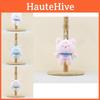 Cartoon Cute Plush Bear Doll Keychain Soft And Cuddly In Light Gray Blue White Pink