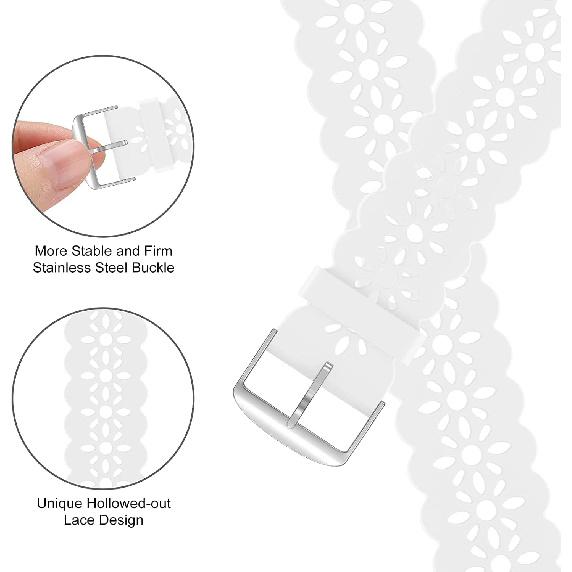 Compatible for 3Plus Vibe Plus Band, Silicone Lace Slim Thin Hollow-Out Replacement Straps Compatible with 3Plus Vibe Plus/Vibe +/Vibe Lite/Vibe Pro