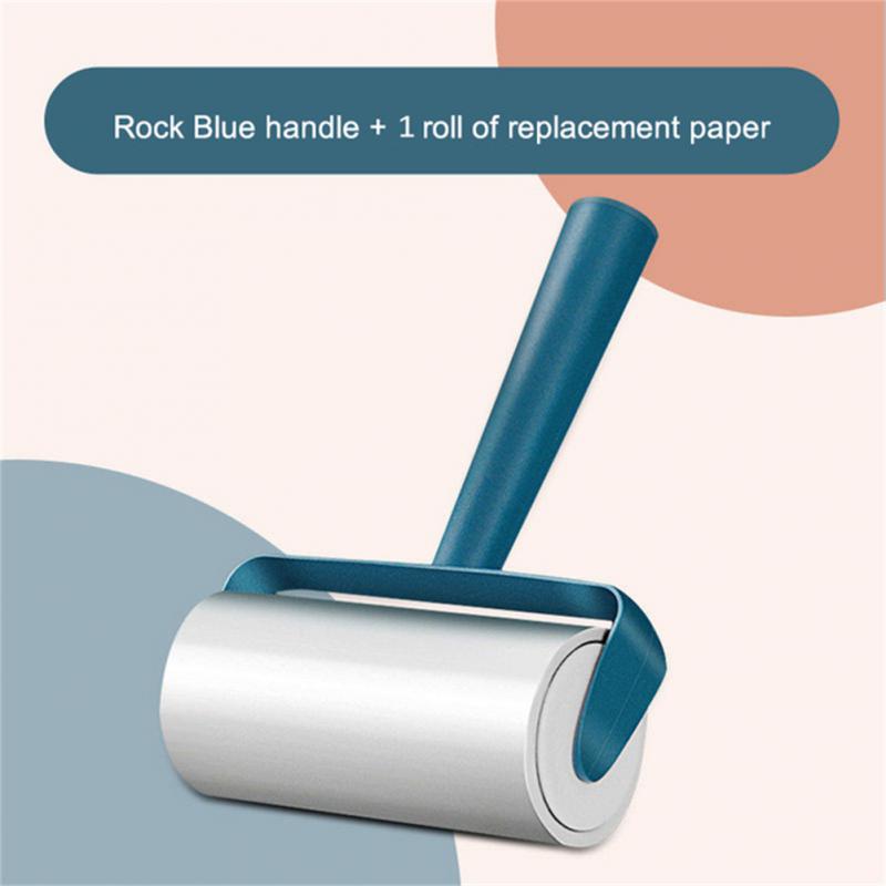 Portable Tearable Roll Paper Sticky Roller Dust Wiper Pet Hair Clothes Carpet Tousle Remover Replaceable Cleaning Brush Tools
