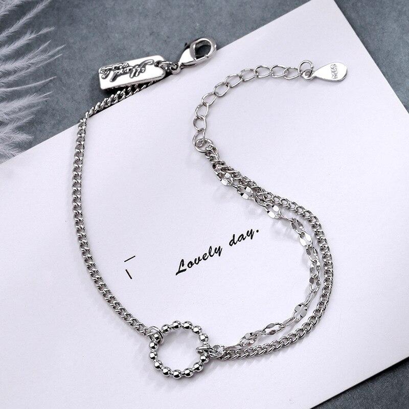 Fashion 925 Sterling Round Bead Charm Bracelet For Women Bracelet &Bangle Wedding Jewelry Sl329