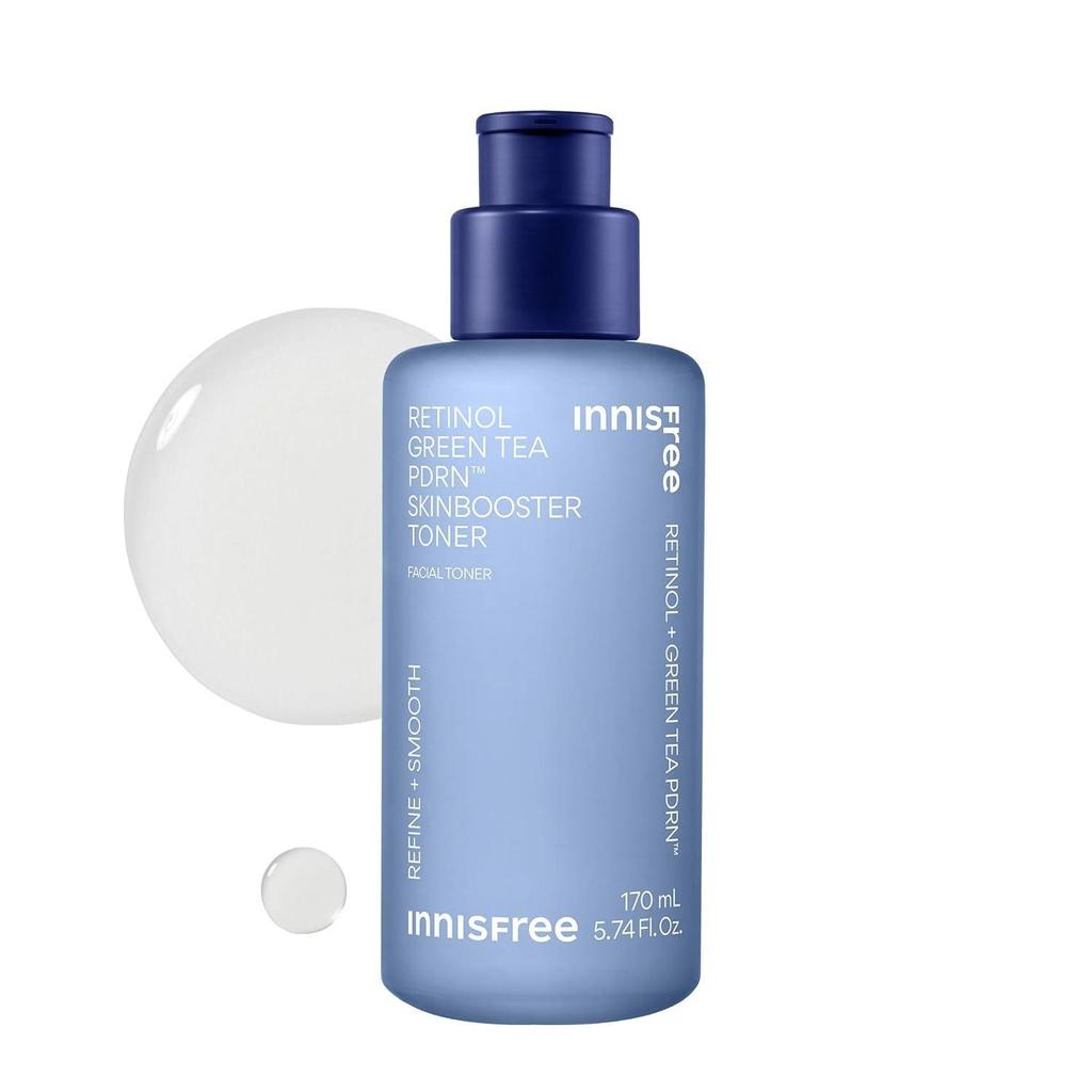 Innisfree Retinol Green Tea PDRN Skin Booster Toner Smooth Texture Radiant Glow 170ml
