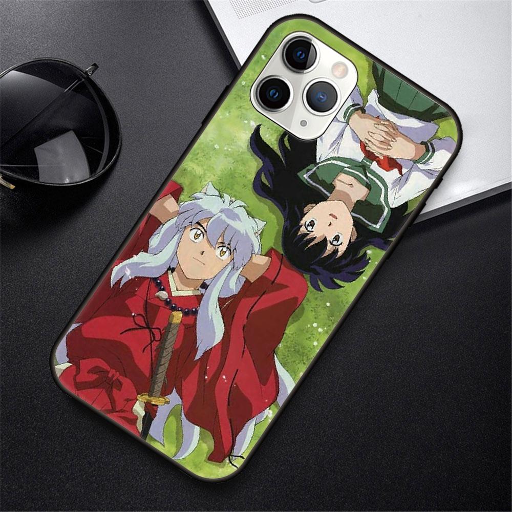 Phone Case For IPhone 12 Mini 11 Pro XR X MAX SE XS 5 6 S 7 8 E Plus 13 Black Cover Funda Fashion Waterproof Tpu Bumper Inuyasha