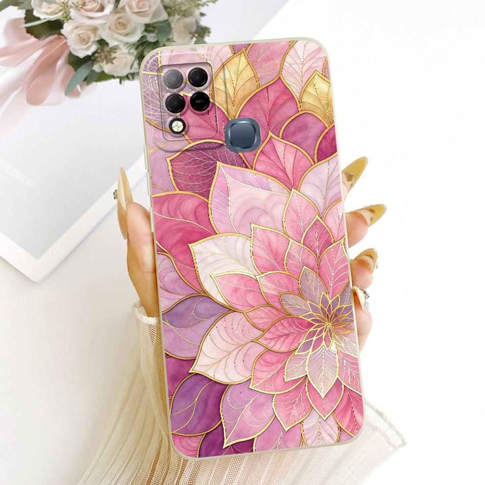 For Infinix Hot 10T 10S NFC 10i X659B X658E X689 X689C Cute Cat Flower Butterfly Cartoon Shockproof Soft Silicone Phone Case