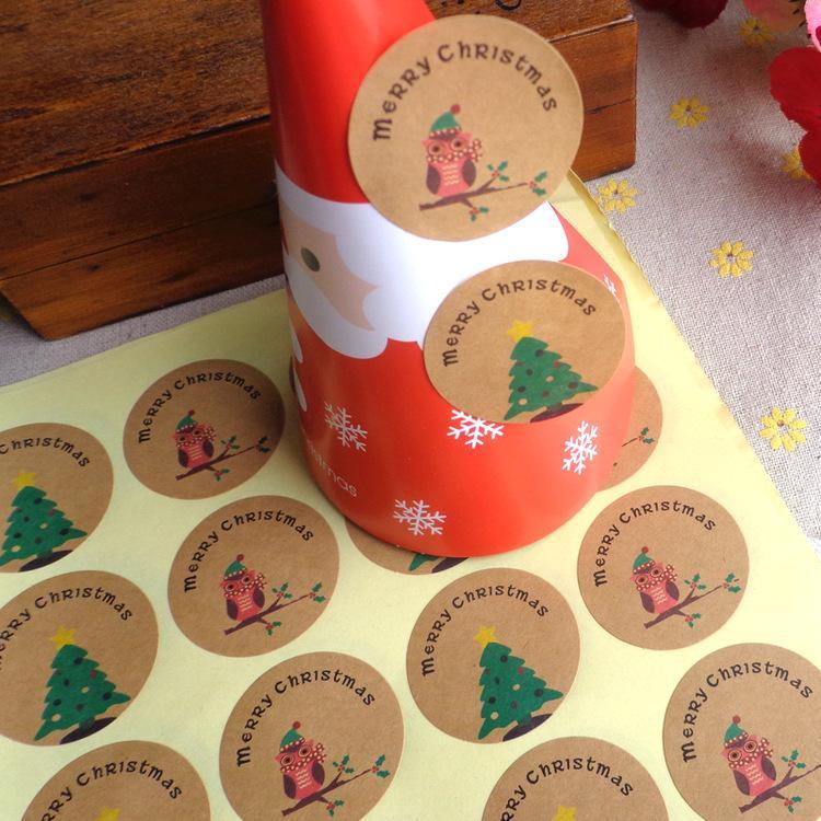 10 Sheets Adhesive Baking Seal Sticker for Christmas Party Favor Gift Bag Candy Box Decor Simple Blessing Words Gilding Sticker
