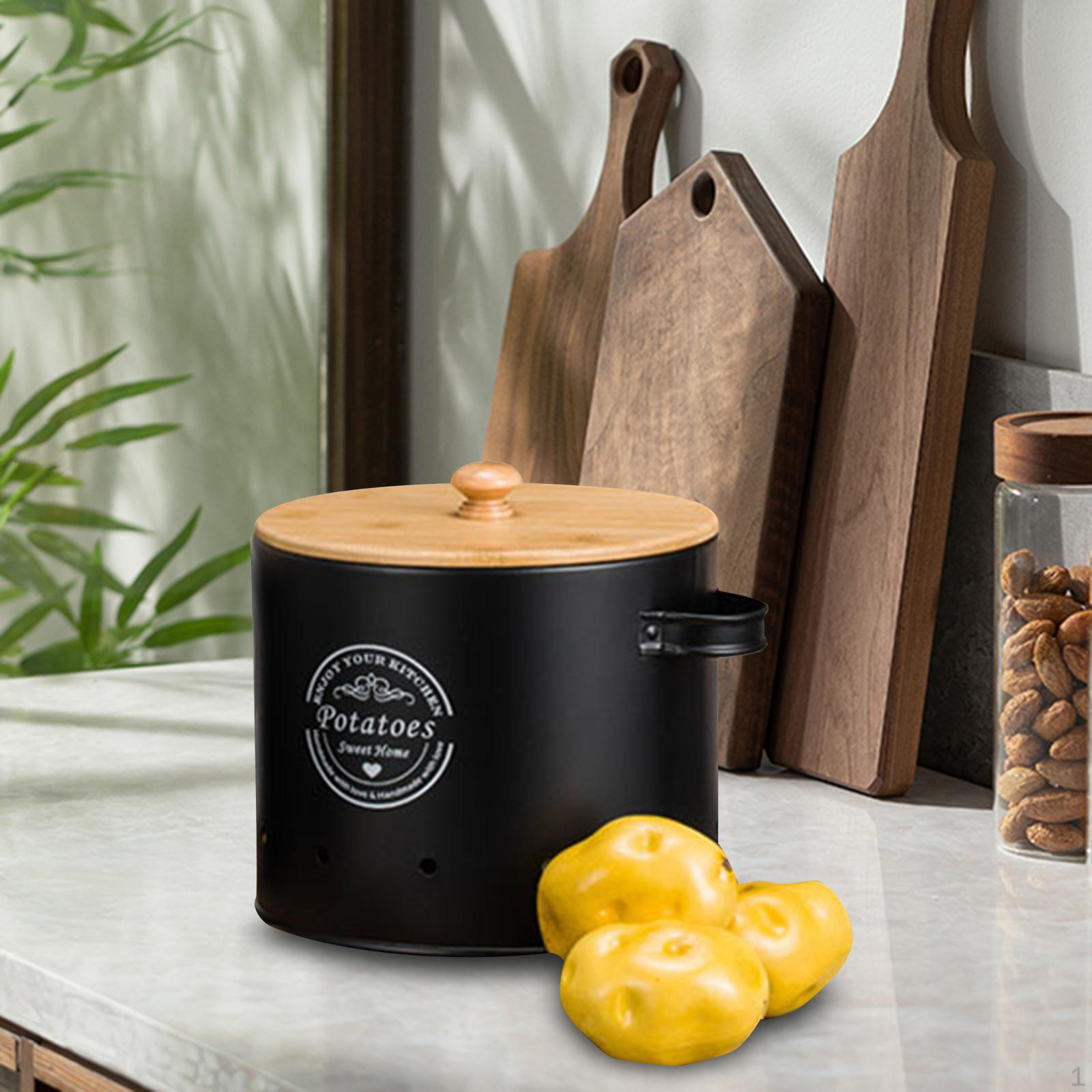 Kitchen Vegetable Storage Tins Canisters Potato Onion Garlic Bin