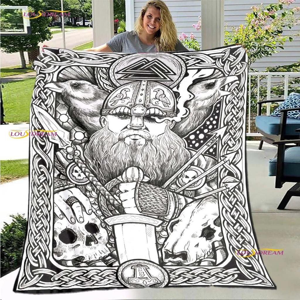 Viking Tattoo Sofa Bed Blanket Super Soft Warm Blanket Cover Flannel Throw Blanket  Cooling Blanket  Picnic Blanket