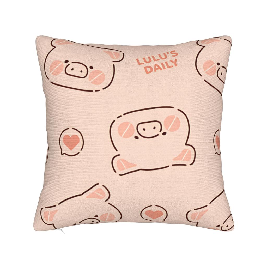 Cartoon L-Lulu Pig  Pillow Case  Soft Pillow Cover Kawaii Cushion Cover For Living Room Bed Chair