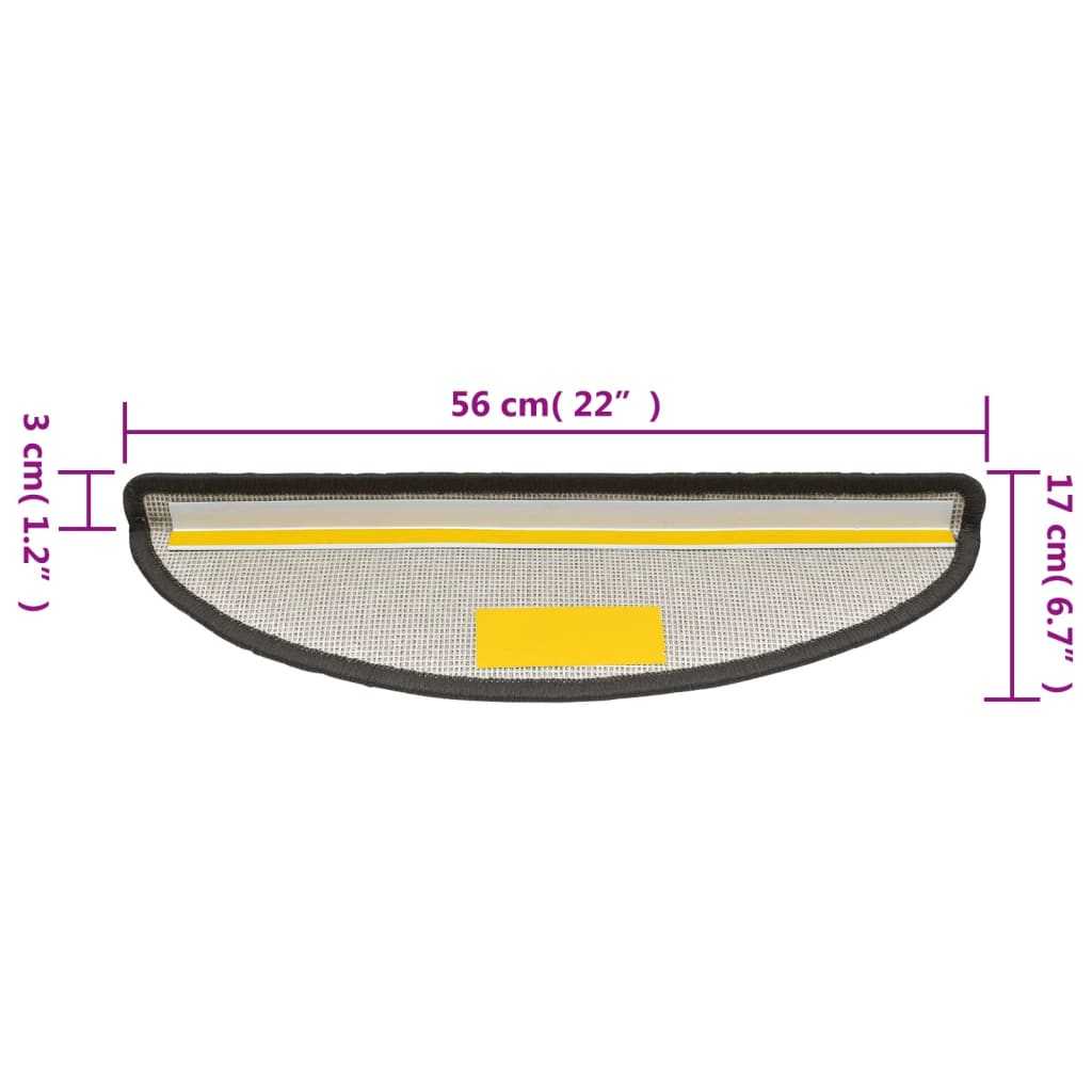 Vidaxl Nakładki Na Schody, 10 Szt., 56X17X3 Cm, Ciemnoszare