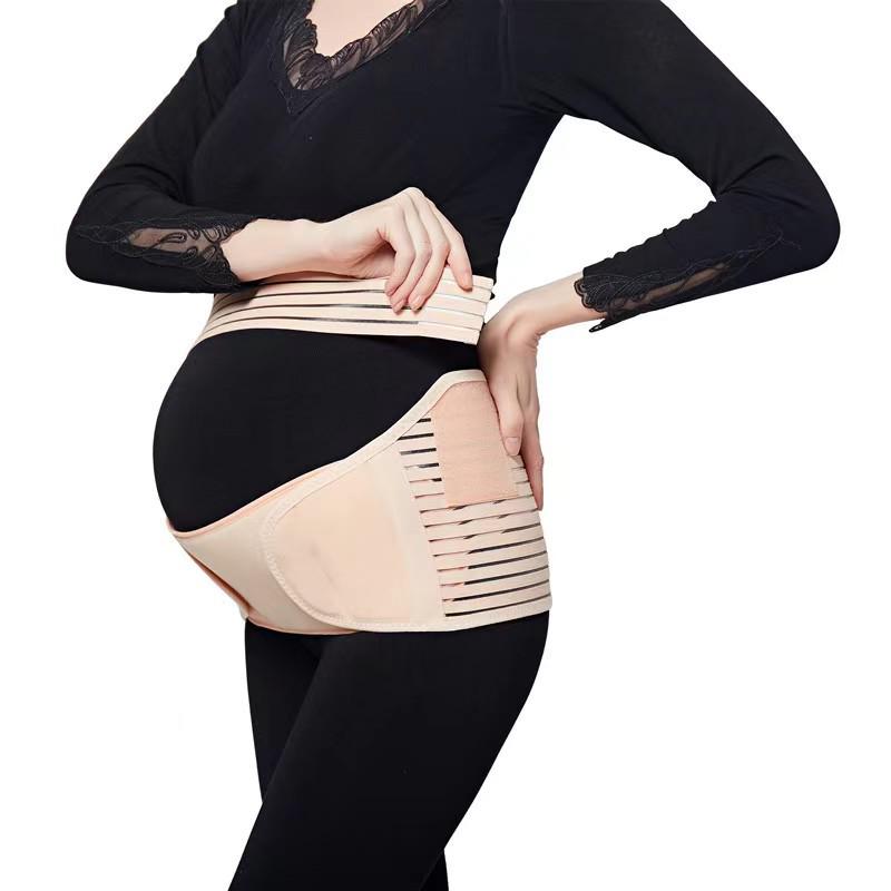 Adjustable Three-Piece Maternity Belly Support Belt - Breathable Waist Support for Pregnant Women
