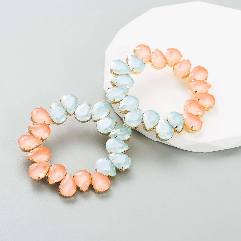 

Женские простые круглые серьги-гвоздики из титанового стального сплава, серьги-подвески из акрила, цветного стекла, хрусталя, геометрические украшения для ушей OneSize розовый