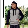 Herre Raglanermet Hettegenser Casual Pullover Hettegenser Atletisk Hettegenser med Kengurulomme Snøring for Gym Streetwear