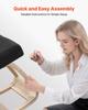 Ergonomic Kneeling Chair, Wooden Posture Knee Chair with Thick Foam Cushions and Solid Wood Frame, Adjustable Height, Natural Relief for Neck or Back