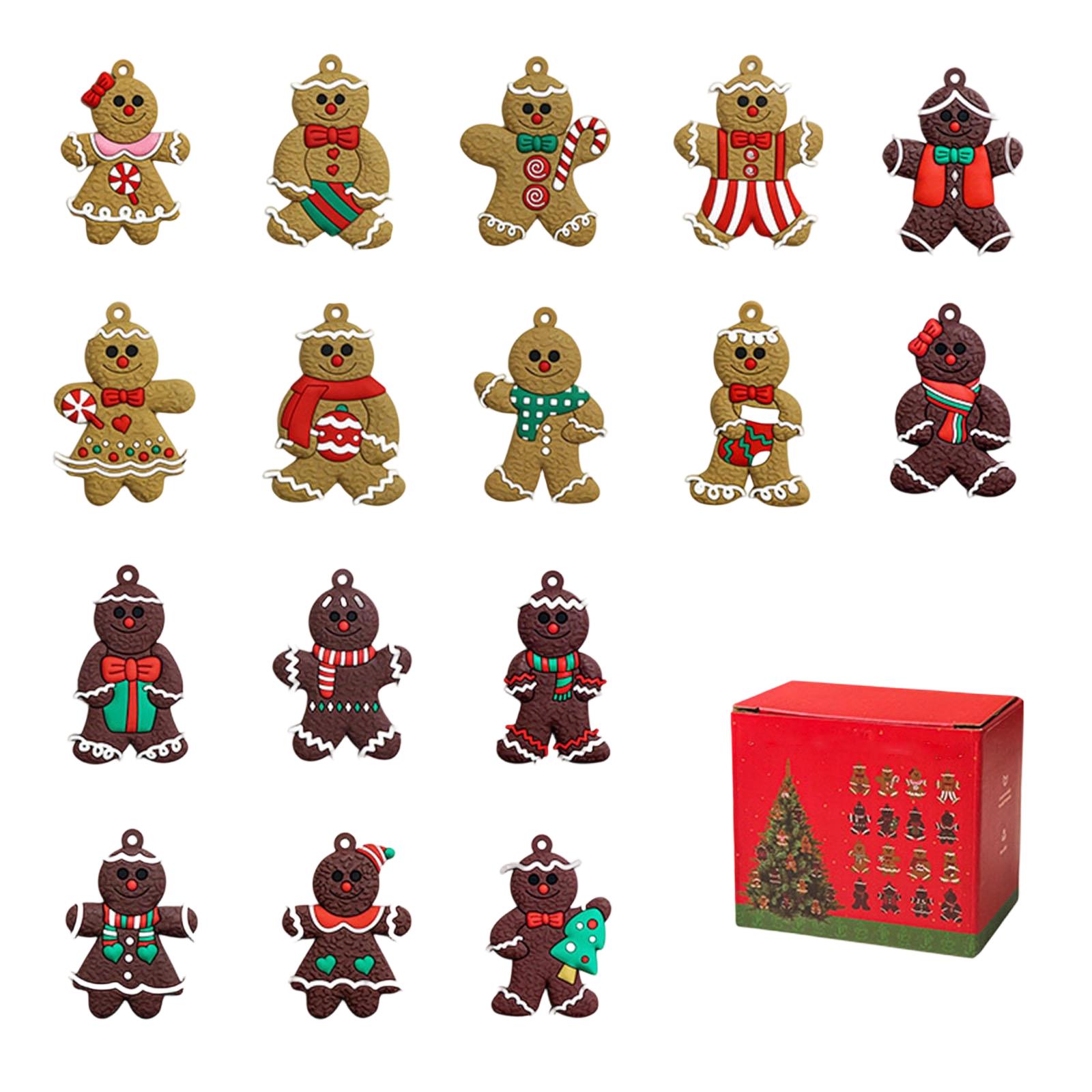 

16 Pc Christmas Pendant Decoration PVC Soft Rubber Christmas Atmosphere Decoration DIY Creative Christmas Tree Hanging Decoration One Size