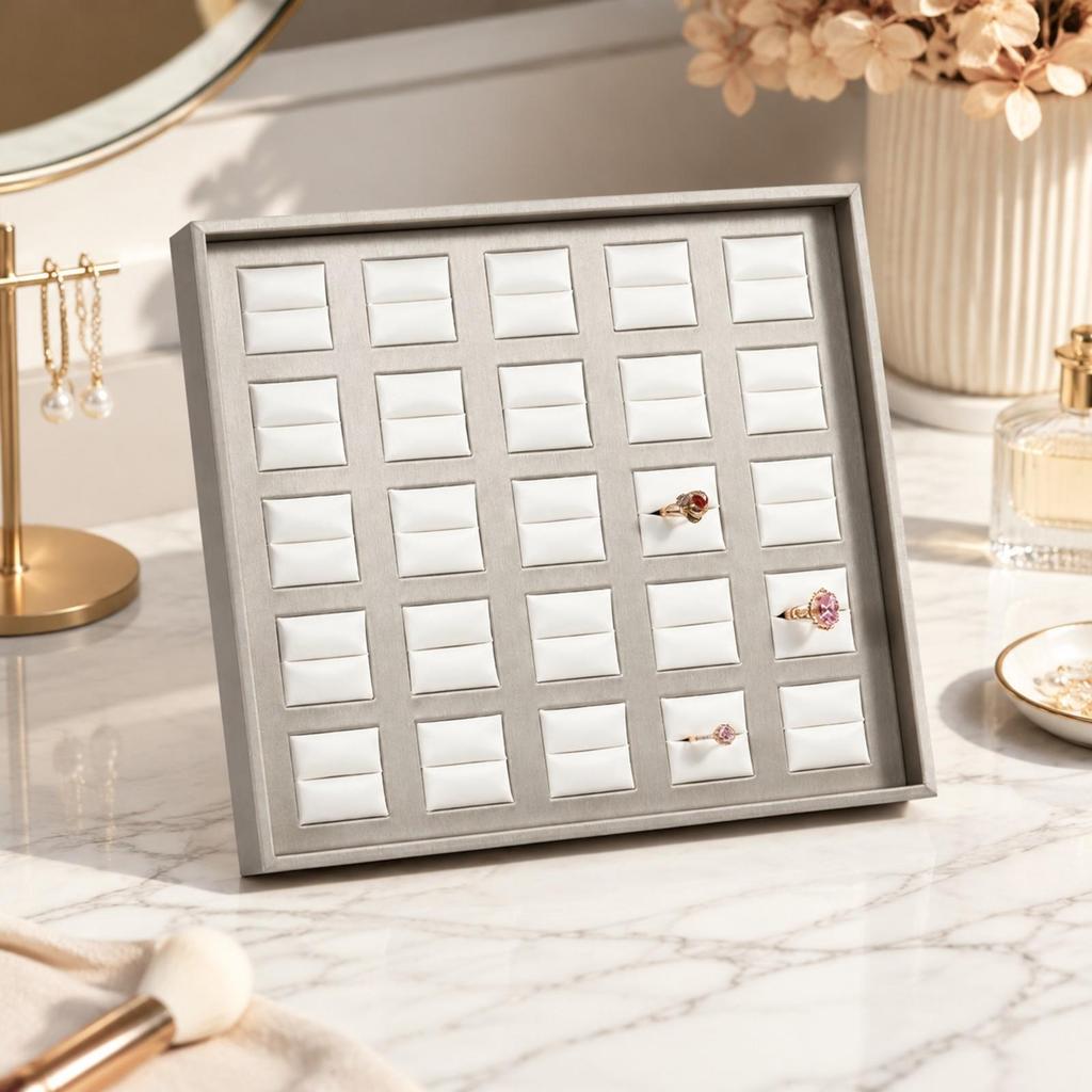 Jewelry Display Tray with Raised Frame Sturdy for Home Storage