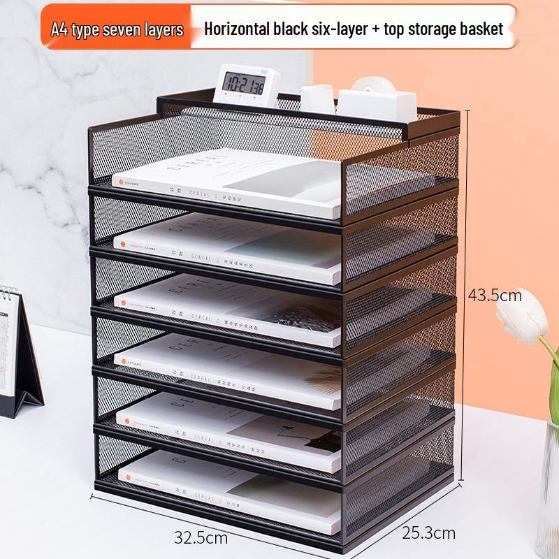 A3A4 Metal File Holder & Multi-layer Office Storage Rack