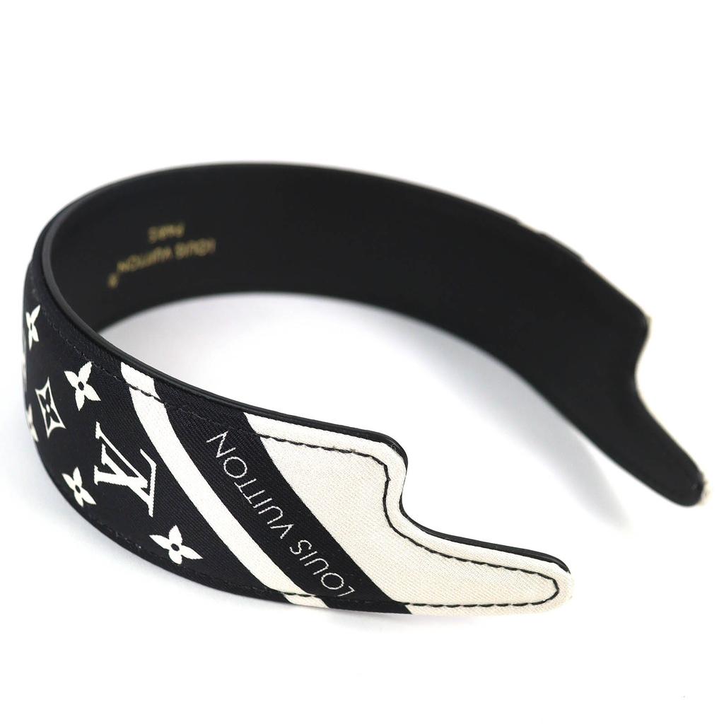 Mükemmel LOUIS VUITTON saç aksesuarı Saç Bandı LV Outline saç bandı ipek M97813 Kullanılmış