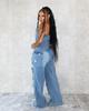 European & American Casual Strapless Slim-Fit Denim Jumpsuit for Women