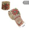 2M/Roll Christmas Linen Ribbons Snowflake Xmas Tree Printed Ribbon New Year Gift Wrapping Christmas Crafts Decorations