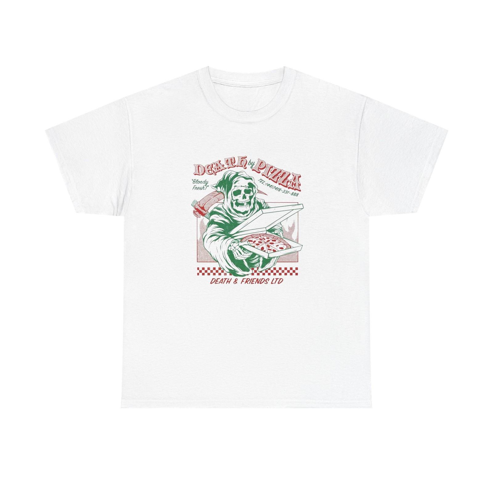 Death By Pizza Graphic T Shirt NEW Heavy Cotton Tee XXXL