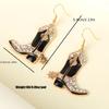 Personalized Sparkling Inlaid Zircon Cowboy Boots Pendant Earrings, Suitable for Women's Gothic Festival Accessories Gifts