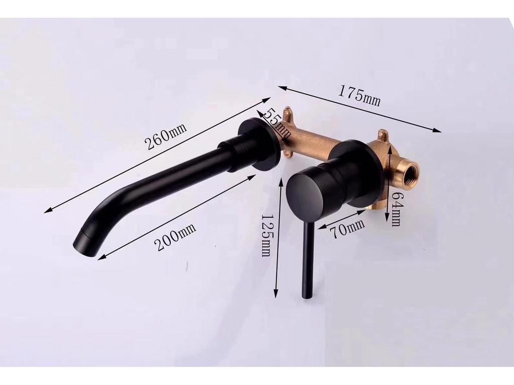 Concealed Wall-Mount Hot/Cold Basin Faucet for Hotel Projects