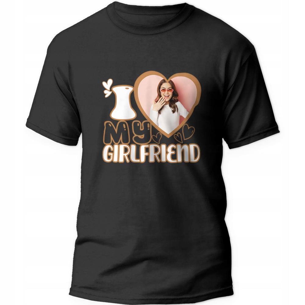 KOSZULKA MĘSKA I LOVE MY GIRLFRIEND ŚMIESZNY PREZENT WALENTYNKI roz. XL
