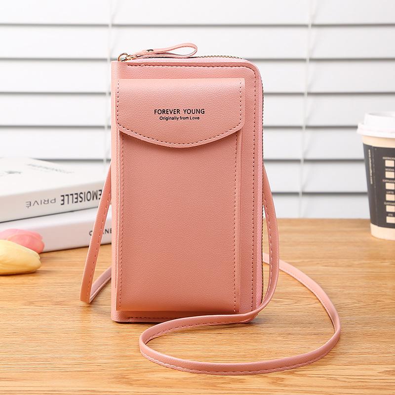 Women High Quality Cell Phone Pocket Fashion PU Leather Card Holders Small Crossbody Bag MIT