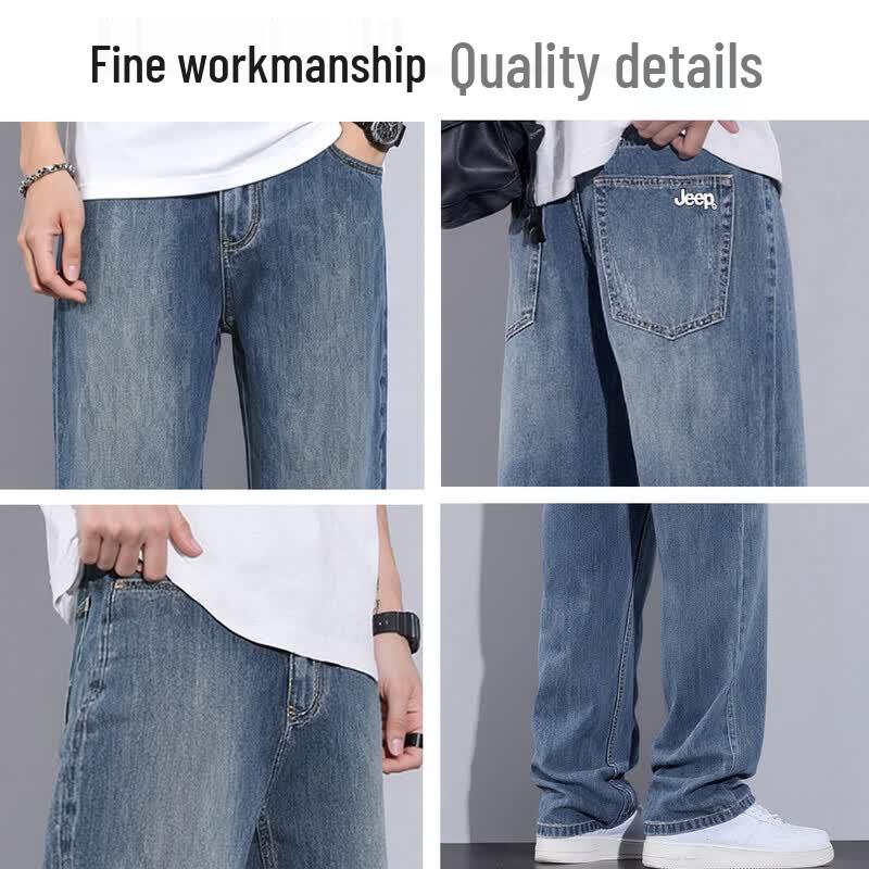 JEEP Men's Tencel Blend Loose Straight Jeans