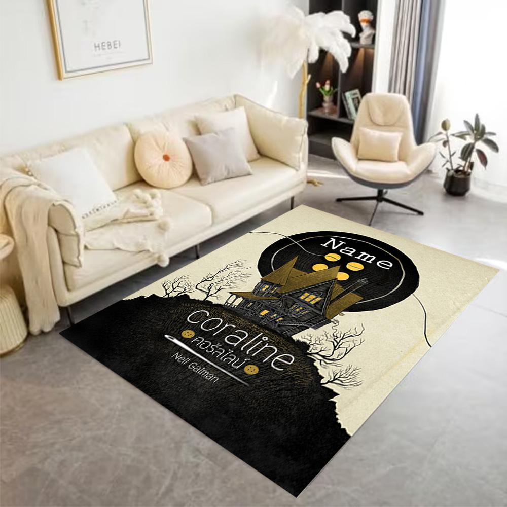 Mysterious Coraline House Personalized Text Carpet Design for Entryway Game Room Dormitory Living Rooms Anti-slip Rug Decorate Offices