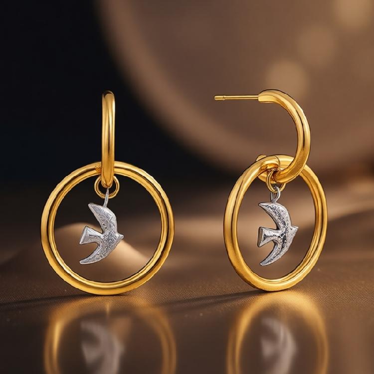 Bird Earrings Fashion Accessories Delicate Craftsmanship Unique Ear Jewelry Stainless Steel Texture for Daily Outfits