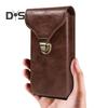 Mobile Phone Belt Bag Cellphone Holster for Blet Smooth Faux Leather Snap Closure Solid Color Regular Fit Portable Men Belt Pouch