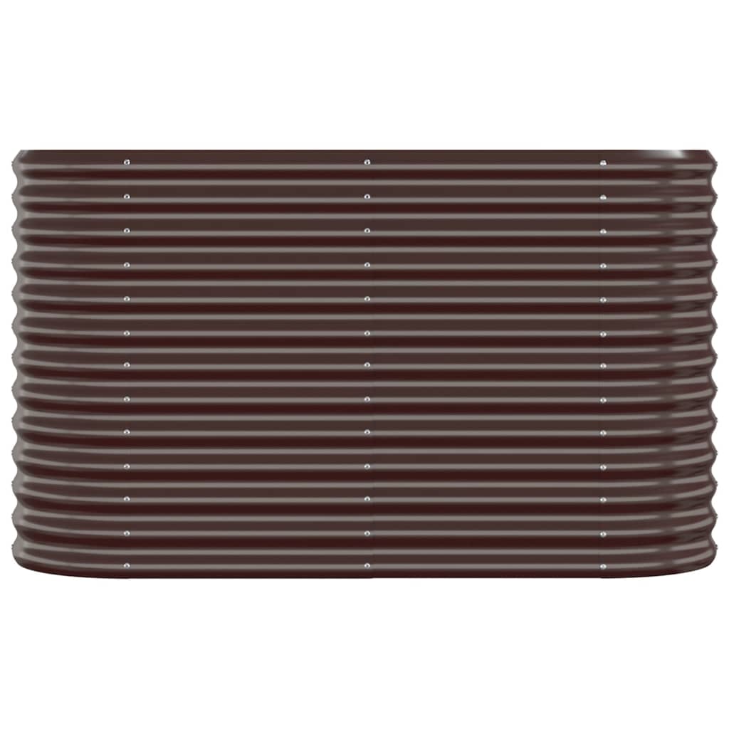 Vidaxl Raised Planter, Powder-Coated Steel, 114X40X68 Cm, Brown