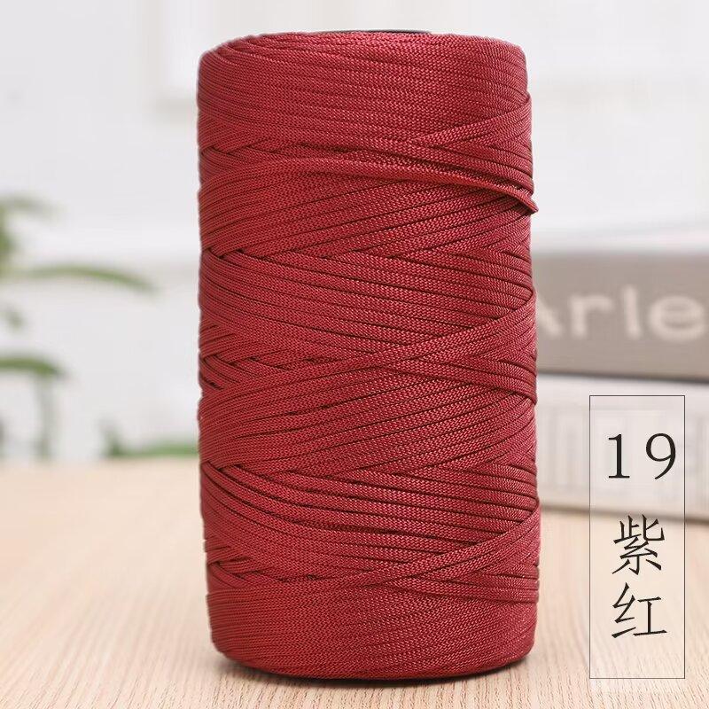 Mercerized Cotton And Linen Flat Belt Thread Light Body Ice Silk Thread Hand Crocheted Diy Hook Bag Hat Seat Cushion Hollow Thread
