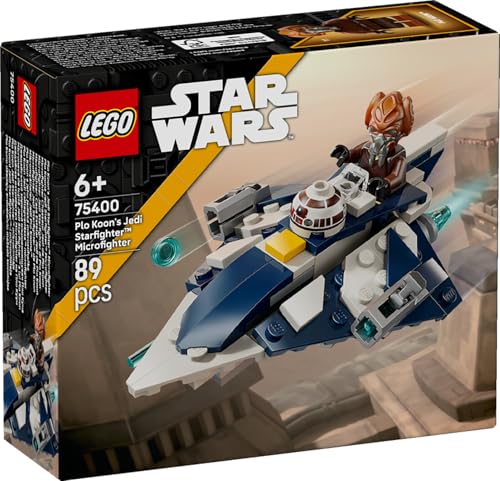 LEGO Star Wars Plo Koon™ Jedi Starfighter™ Microfighter Spielzeug, Geburtstagsgeschenk, Lernbausteine, Weltraum-Kampfroboter, Alter 6, 7, 8 und 9, 75