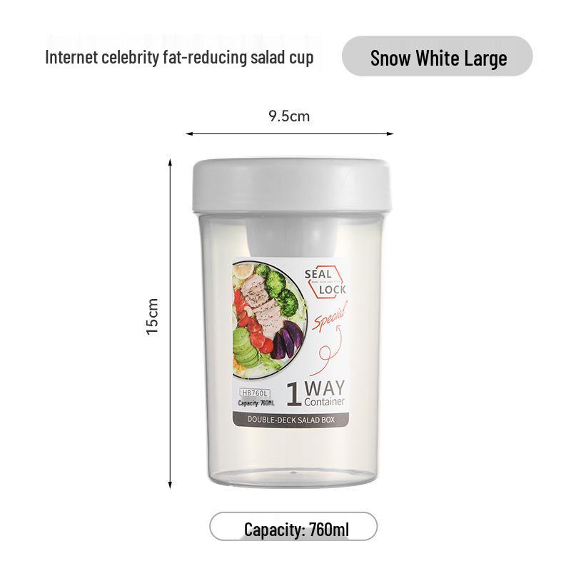 Portable Breakfast Salad Cup with Spoon and Fork Lid