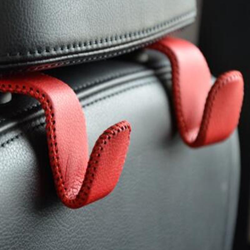 1pcs Storage Holder For Car Headrest Hooks Hanging Purses Auto Fastener Back Seat Organizer PU Leather Rear Rack