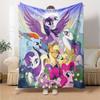 Group Magic Ponies Starlight Fantasy Sky Print Flannel Blanket Soft Warm Throw Blanket For Sofa Bedroom