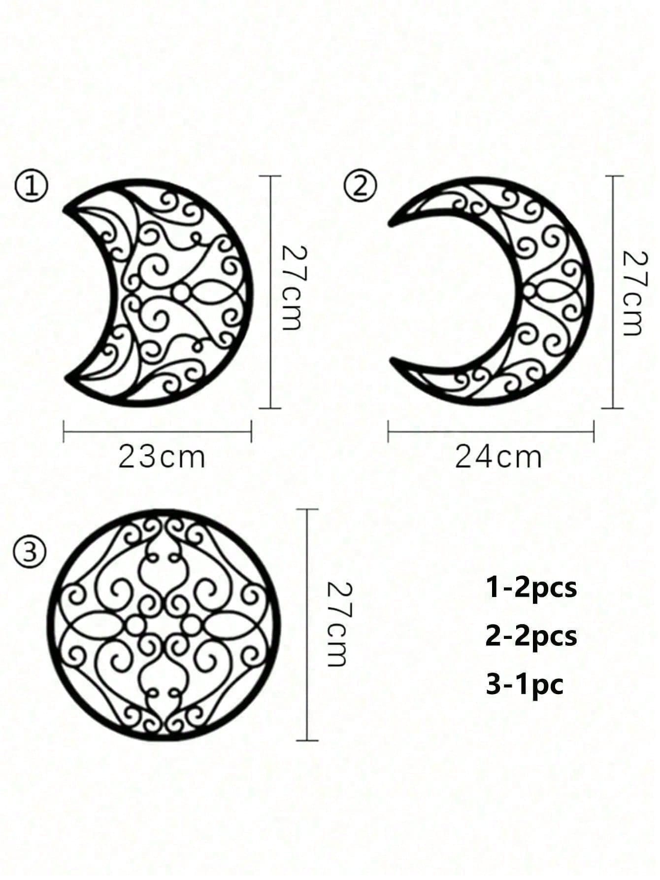 

Crescent Moon Wall Art Set Rustproof Islamic Metal Wall Hangings TY5264 різнокольоровий