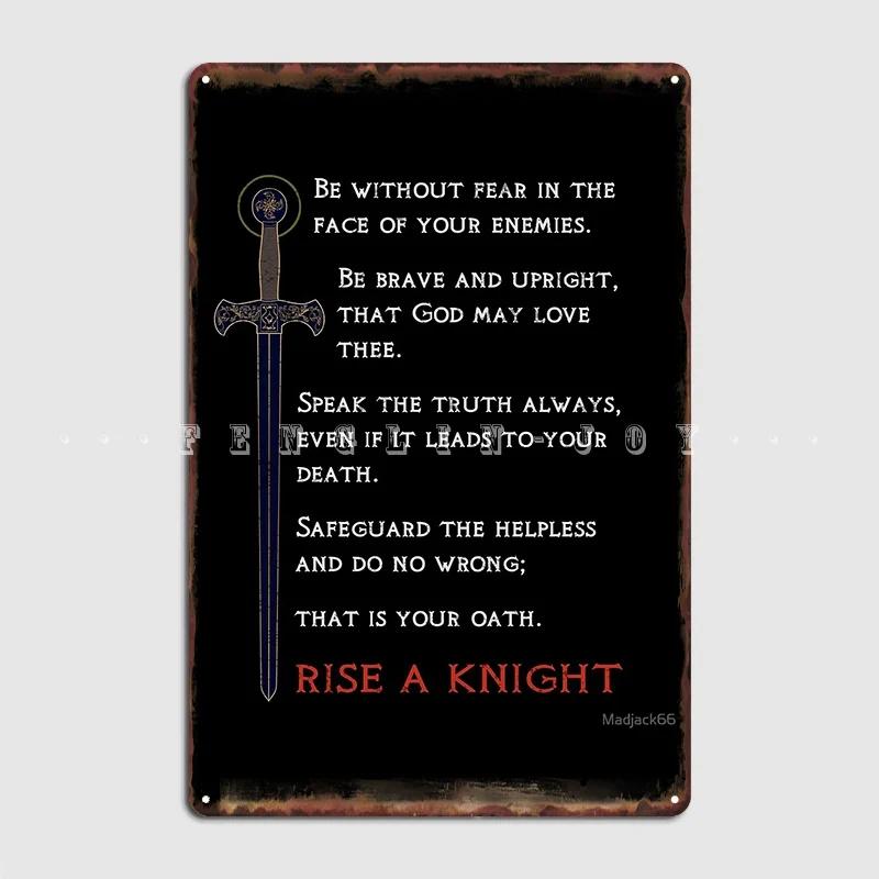 DORA Tin Sign Kingdom Of Heaven Rise A Knight Oath Metal Sign Cinema Kitchen Garage Club Printing Wall Decor Tin Sign Poster 20x30cm(7.8x11.8inch)