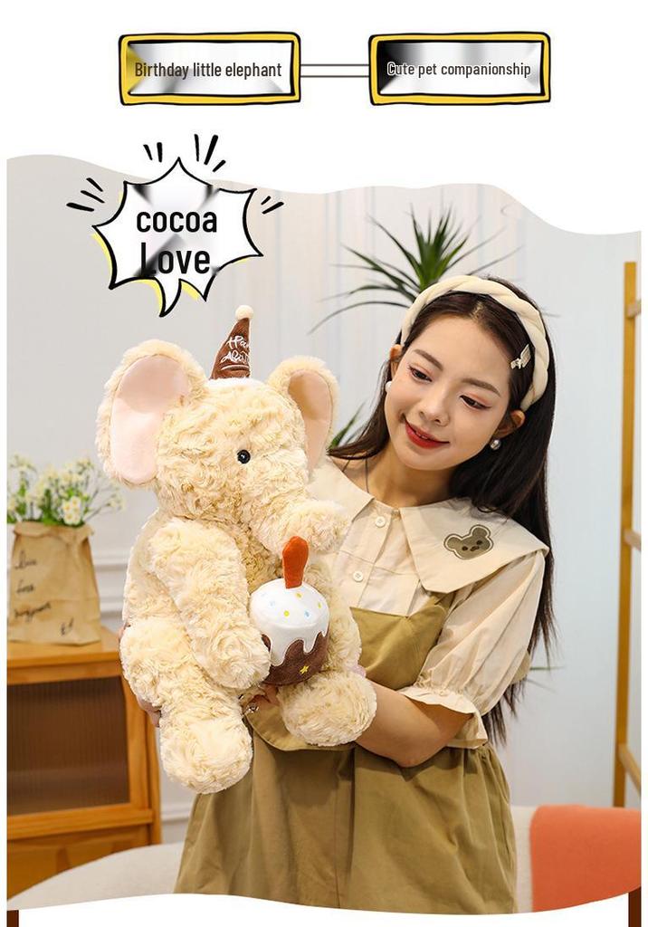 Cute Sitting Elephant Plush Toy Birthday Gift