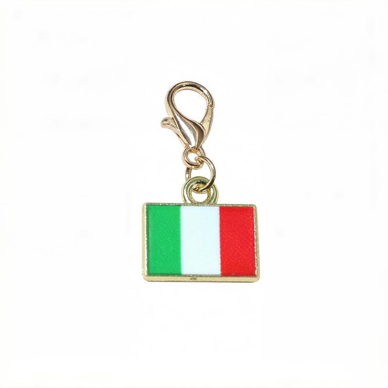 10 Stück Emaille Nationalflaggen von Ländern Anhänger mit Karabinerverschluss DIY Schmuckherstellung Zubehör für Schlüsselanhänger Armband