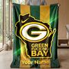 Green Bay Packers Coperta Plaid Personalizzata Stampa il Tuo Nome Testo Morbida Calda Coperta Regalo di Festa