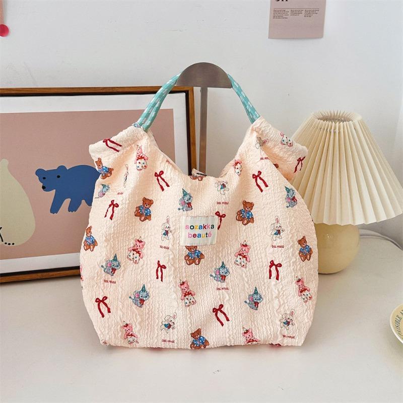 41 Embossed Cartoon Puppy Hand Bag Female Hand Shoulder Canvas Bag Going Out To Work Commuter Bag