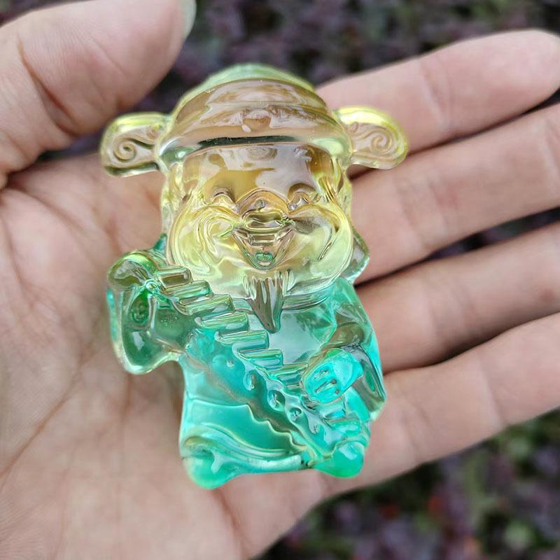 Crystal Glass God of Wealth Ornament: Home & Wedding Decoration Gift